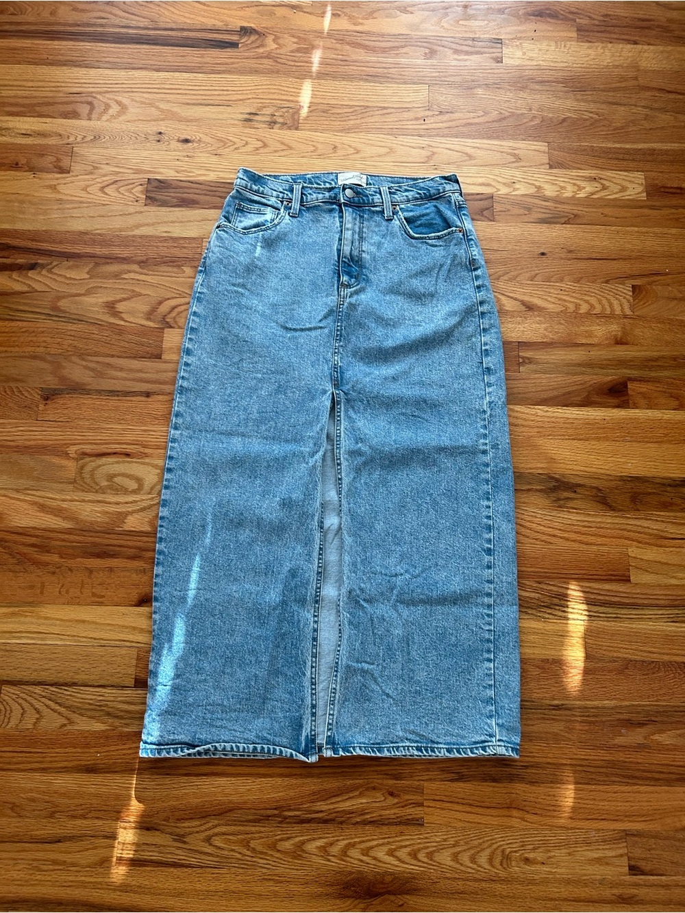 Universal Thread Light Blue Denim Maxi Skirt with Front Slit